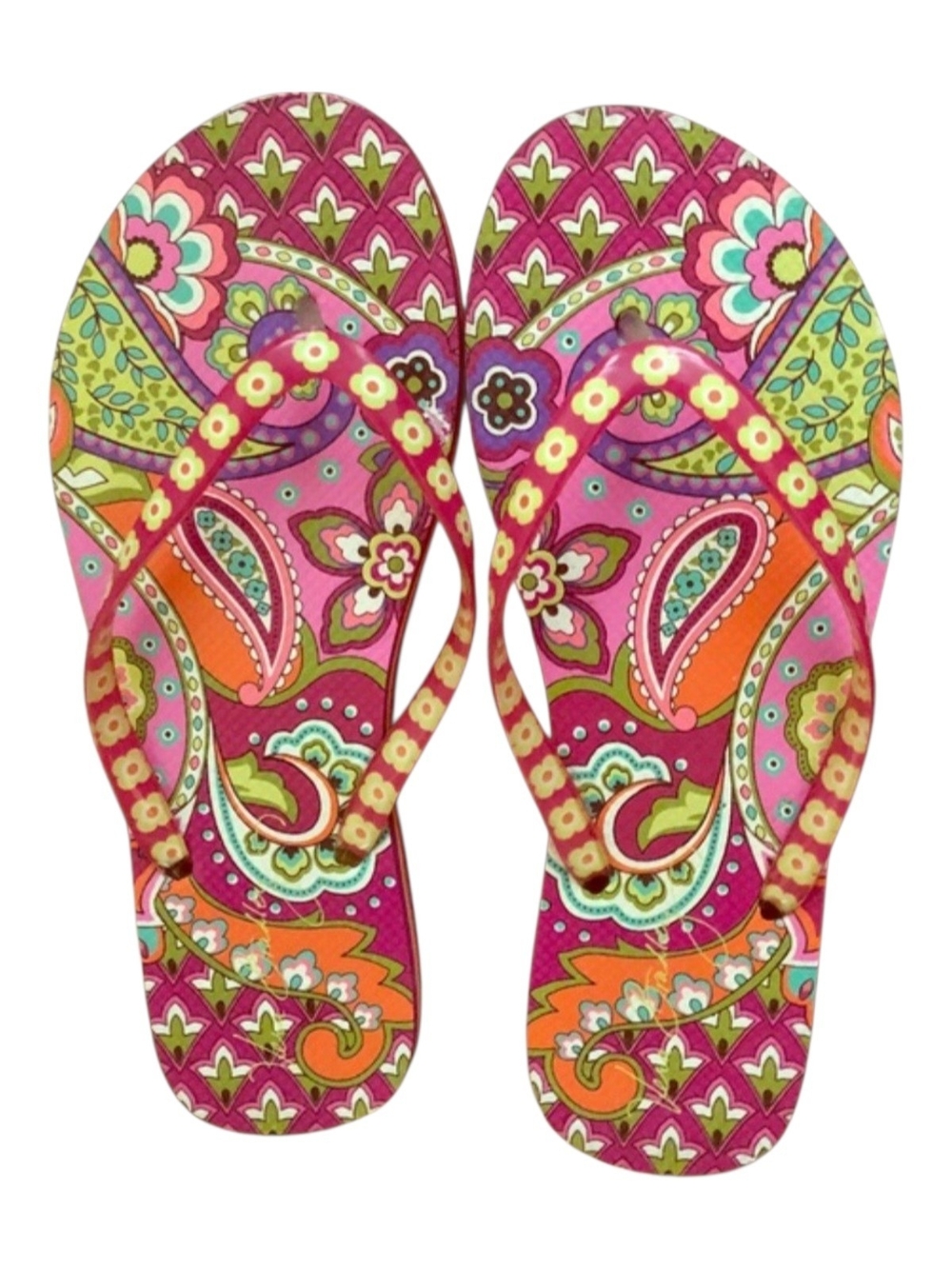 Vera Bradley Pink Paisley Print Flip Flops 11